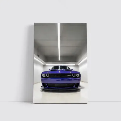 Dodge Challenger SRT Purple Garage Front View