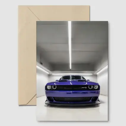 Dodge Challenger SRT Purple Garage Front View