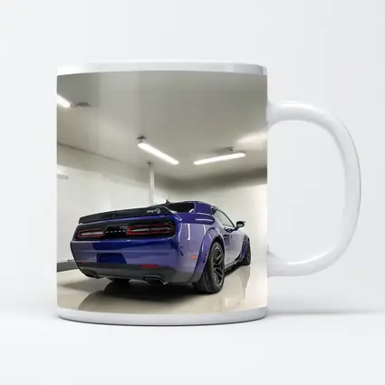 Dodge Challenger SRT Purple Garage Rear View