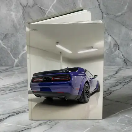 Dodge Challenger SRT Purple Garage Rear View
