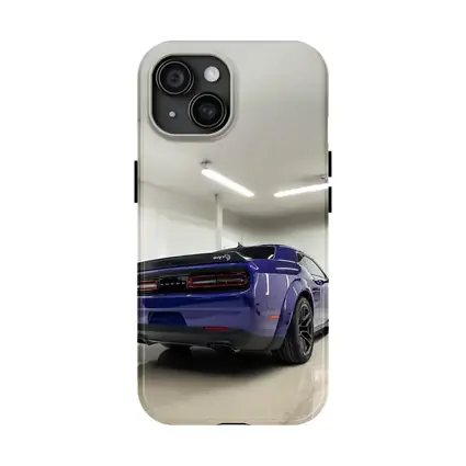 Dodge Challenger SRT Purple Garage Rear View