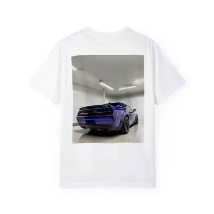 Dodge Challenger SRT Purple Garage Rear View