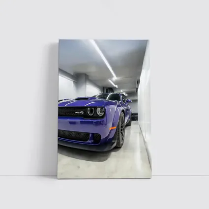 Dodge Challenger SRT Purple Garage Shot