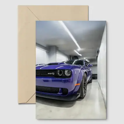Dodge Challenger SRT Purple Garage Shot