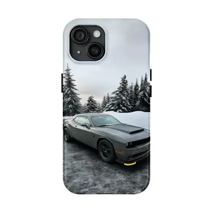 Dodge Challenger SRT Gray Winter Snow Scene