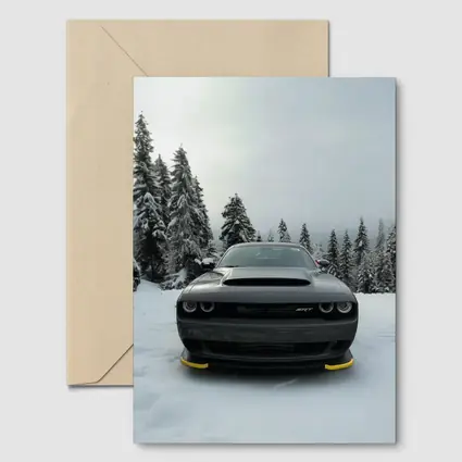 Dodge Challenger SRT Black In Winter Snow