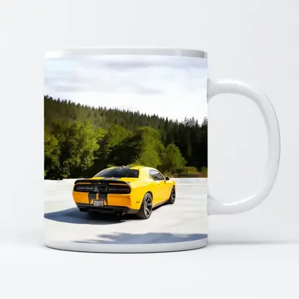 Dodge Challenger SRT Yellow Forest Background