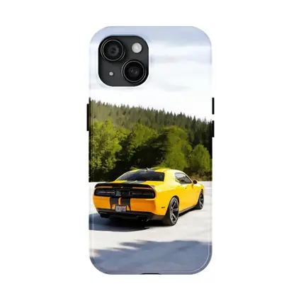 Dodge Challenger SRT Yellow Forest Background