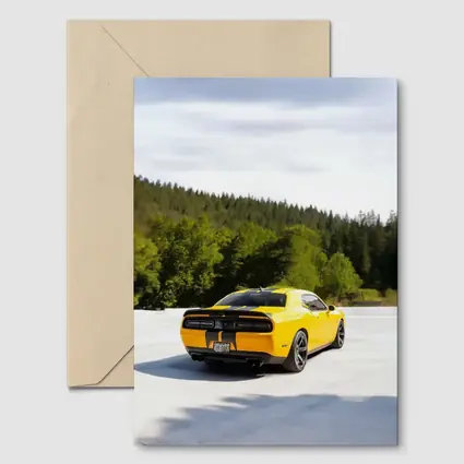 Dodge Challenger SRT Yellow Forest Background