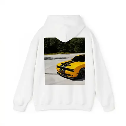Dodge Challenger SRT Yellow Black Stripes Forest