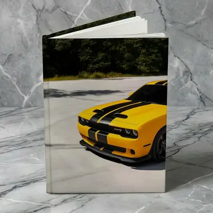 Dodge Challenger SRT Yellow Black Stripes Forest