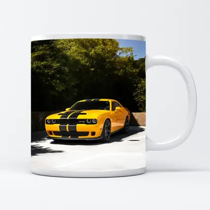 Dodge Challenger SRT Yellow Muscle Car Outdoors