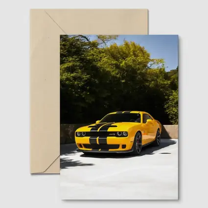 Dodge Challenger SRT Yellow Muscle Car Outdoors