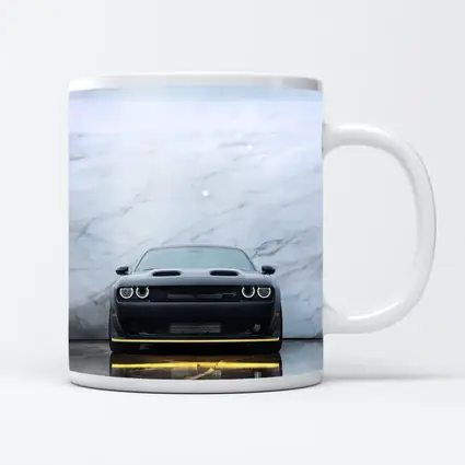 Dodge Challenger Front View Marble Background