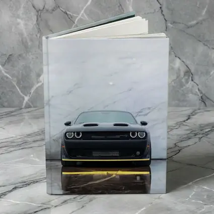 Dodge Challenger Front View Marble Background