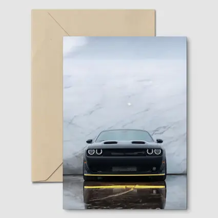Dodge Challenger Front View Marble Background