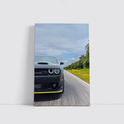 Dodge Challenger Hellcat Speeding Open Road