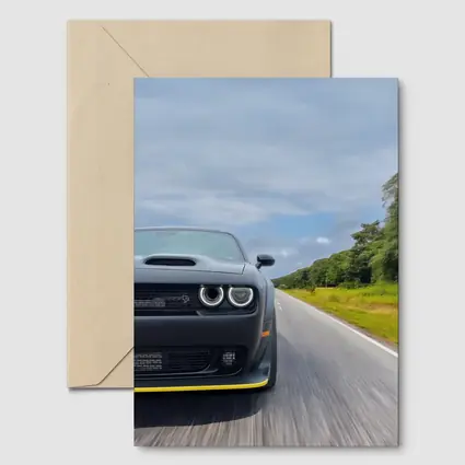 Dodge Challenger Hellcat Speeding Open Road