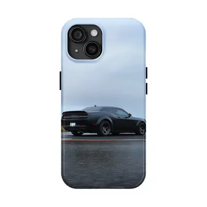 Dodge Challenger Demon Matte Black Wet Road