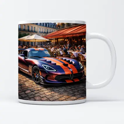 Dodge Viper Parked Outside Paris Cafe
