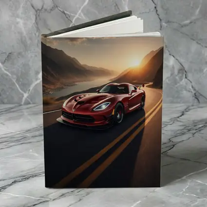 Dodge Viper Driving Mountain Road At Sunset