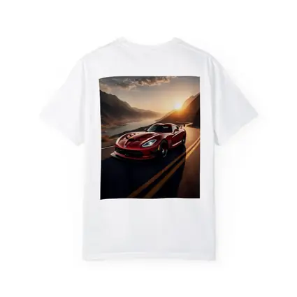 Dodge Viper Driving Mountain Road At Sunset