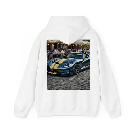 Dodge Viper Blue Yellow Stripes Cobblestone Street