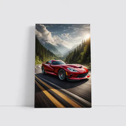 Dodge Viper Red Sports Car Mountain Road