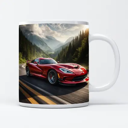 Dodge Viper Red Sports Car Mountain Road