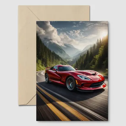 Dodge Viper Red Sports Car Mountain Road