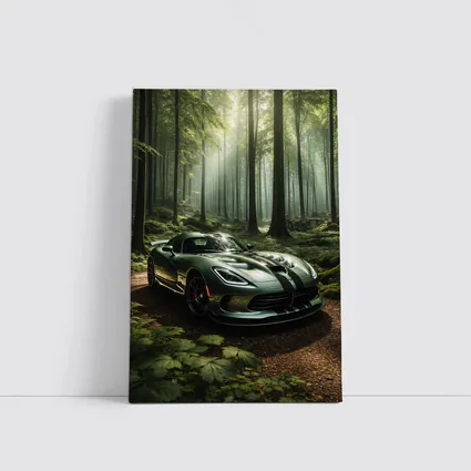 Dodge Viper Parked Deep Forest Setting