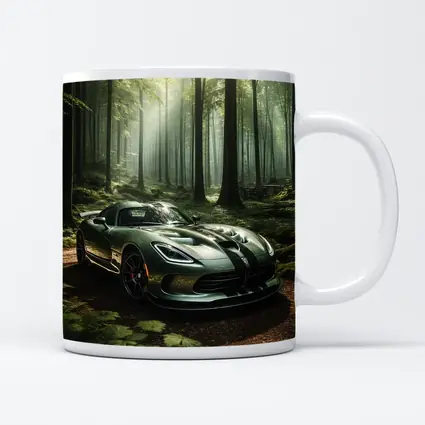 Dodge Viper Parked Deep Forest Setting