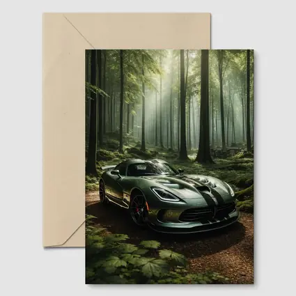Dodge Viper Parked Deep Forest Setting