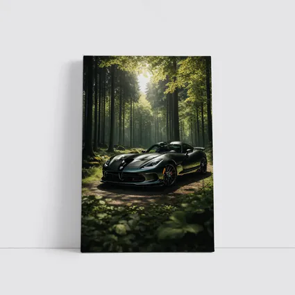 Dodge Viper Parked Deep Forest Setting