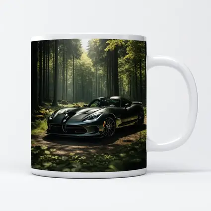 Dodge Viper Parked Deep Forest Setting