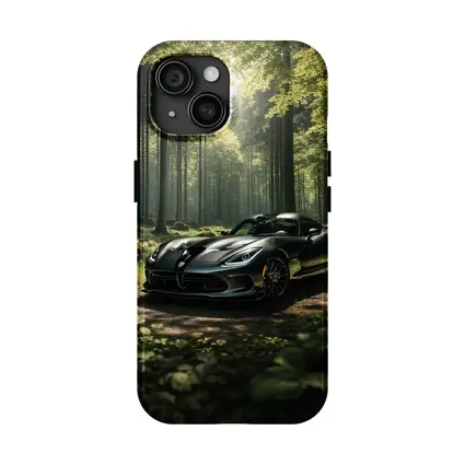 Dodge Viper Parked Deep Forest Setting