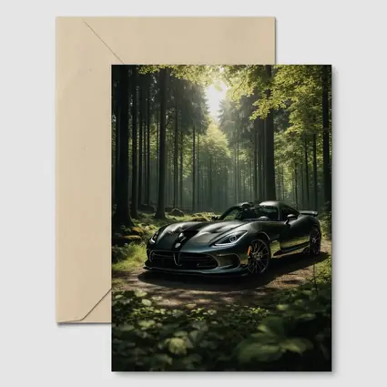Dodge Viper Parked Deep Forest Setting