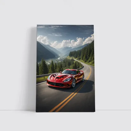 Dodge Viper Red on Mountain Road
