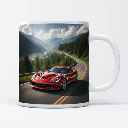 Dodge Viper Red on Mountain Road