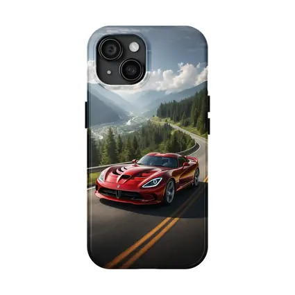 Dodge Viper Red on Mountain Road