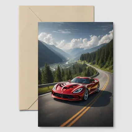 Dodge Viper Red on Mountain Road