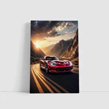 Dodge Viper Red Sports Car Mountain Road