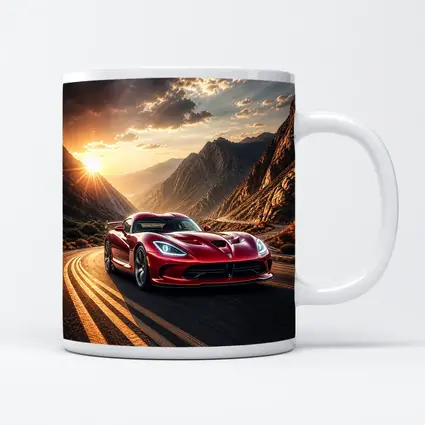 Dodge Viper Red Sports Car Mountain Road