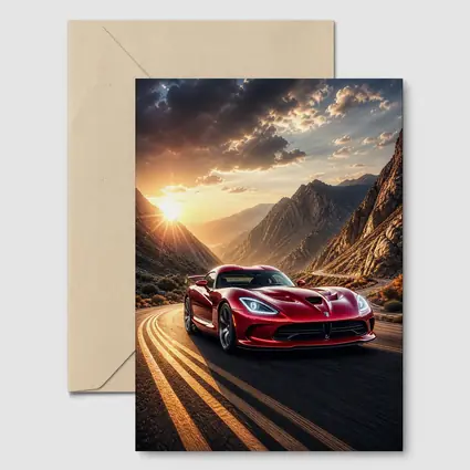 Dodge Viper Red Sports Car Mountain Road