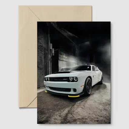 Dodge Challenger SRT White Abandoned Building