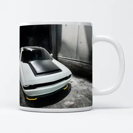 Dodge Challenger White In Abandoned Building