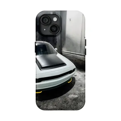 Dodge Challenger White In Abandoned Building