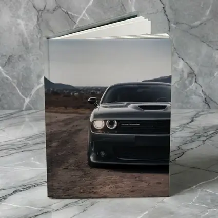Dodge Challenger Black Front View City Backdrop