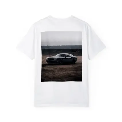 Black Dodge Challenger Parked on Dirt Ground