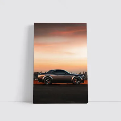 Dodge Challenger Muscle Car City Sunset